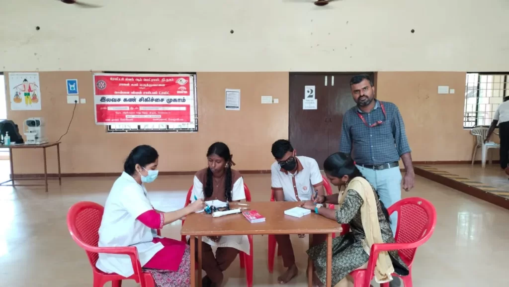 Free Eye Camp at Rotary Central Vivekanandha School on 18.11.2022